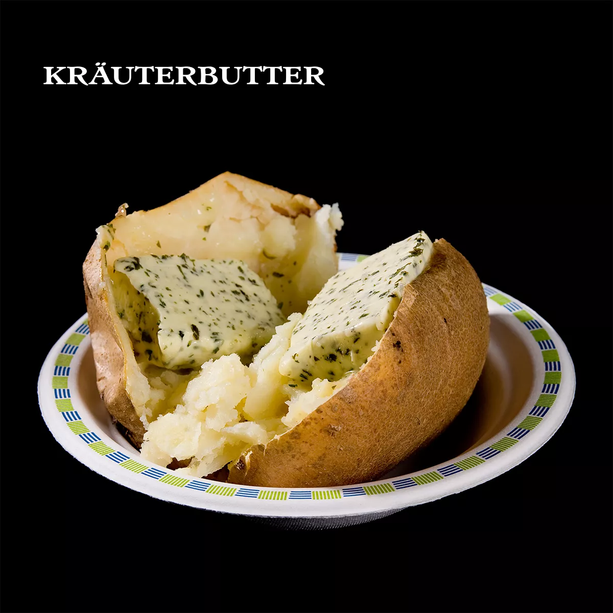 gebackene Kartoffel mit Kräuterbutter gebackene Kartoffel mit Kräuterbutter